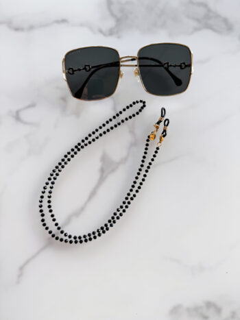 Řetízek na brýle black crystal